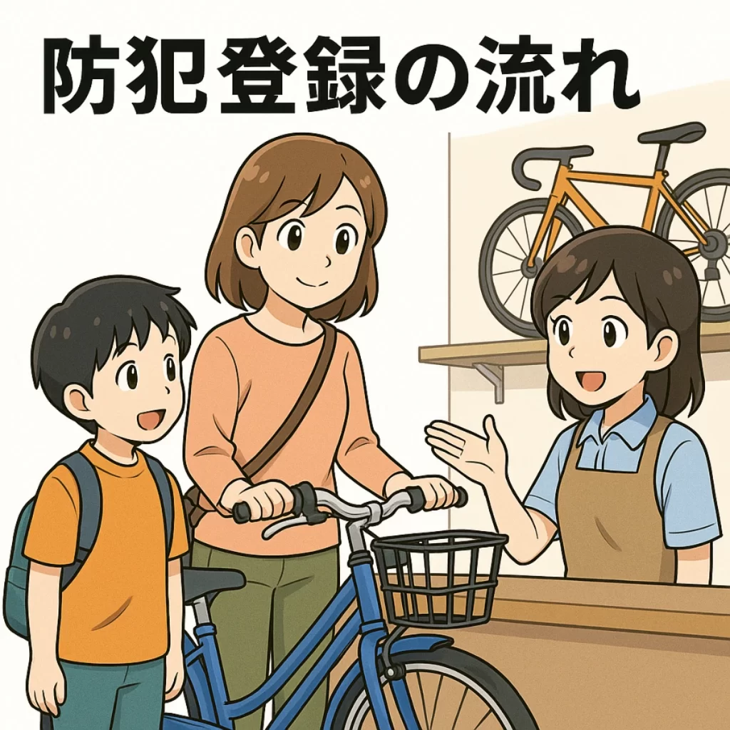 自転車の防犯登録の流れ