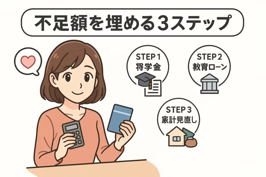 教育費の不足を埋める３ステップ