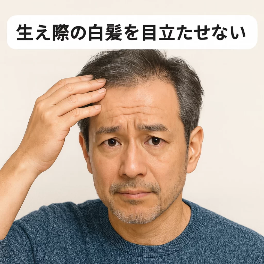生え際の白髪が気になっている男性