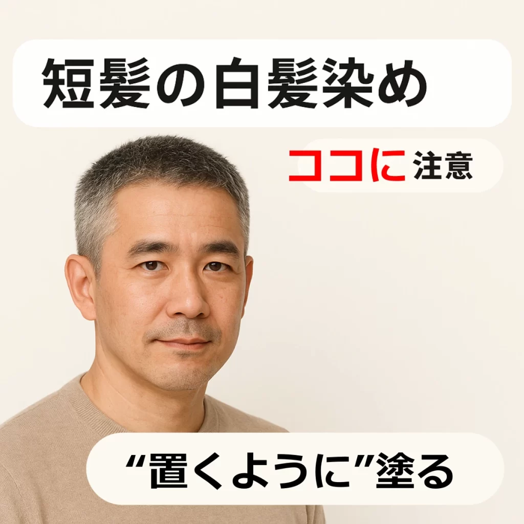 短髪白髪染めのコツ