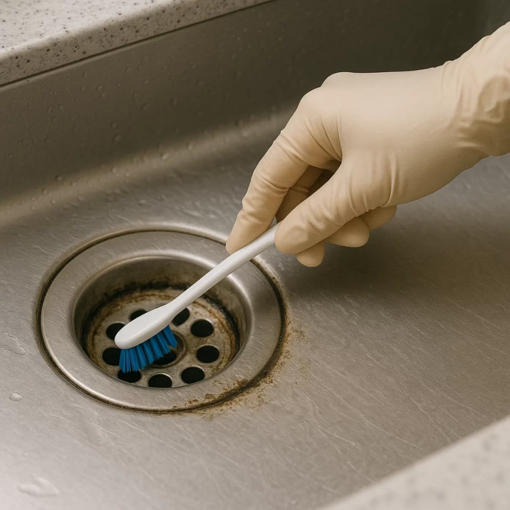 排水口のカビ掃除