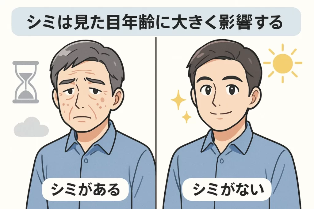 シミの有無で見た目が変わる