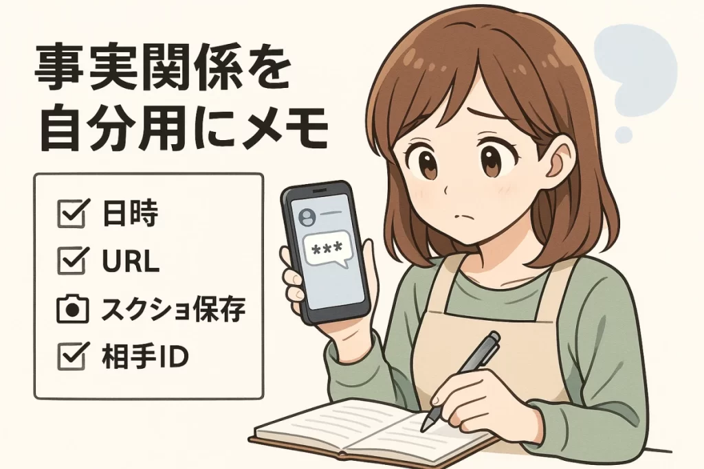 誹謗中傷の内容をメモして保存する